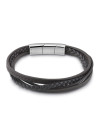 Bracelet Guess "Man identity" Acier rhodié marron