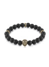 Bracelet Guess "Men in Guess" Acier rhodié et perles noires