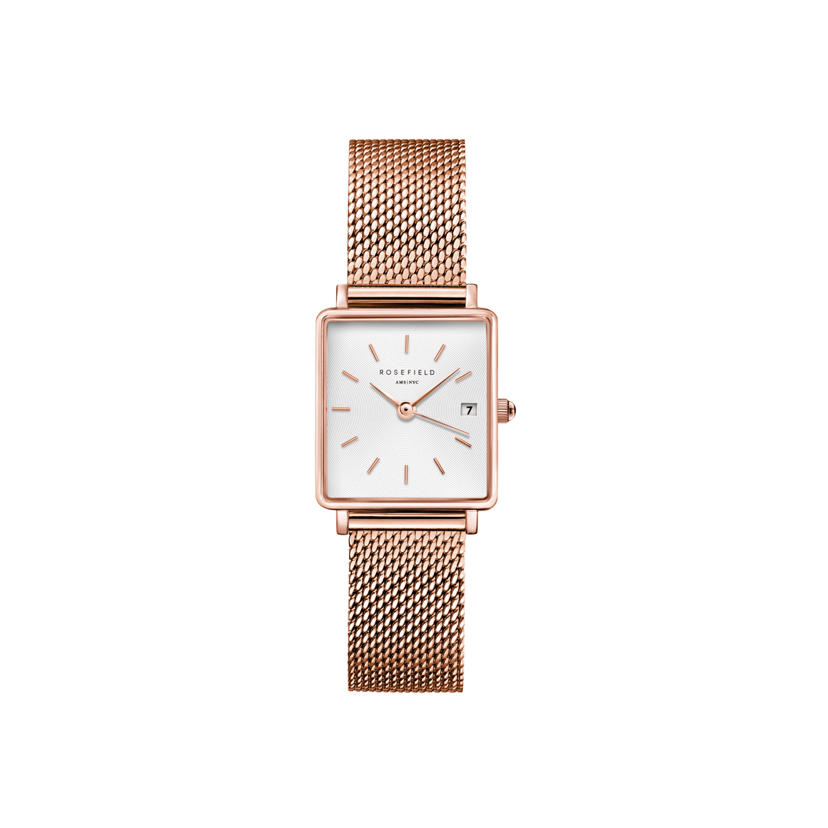 Montres Rosefield Femme "The Boxy XS" Quartz - Boîtier métal doré rose Montre Rosefield Femme "The Boxy XS" Quartz - Boîtier métal doré rose - QMWMRG-Q040