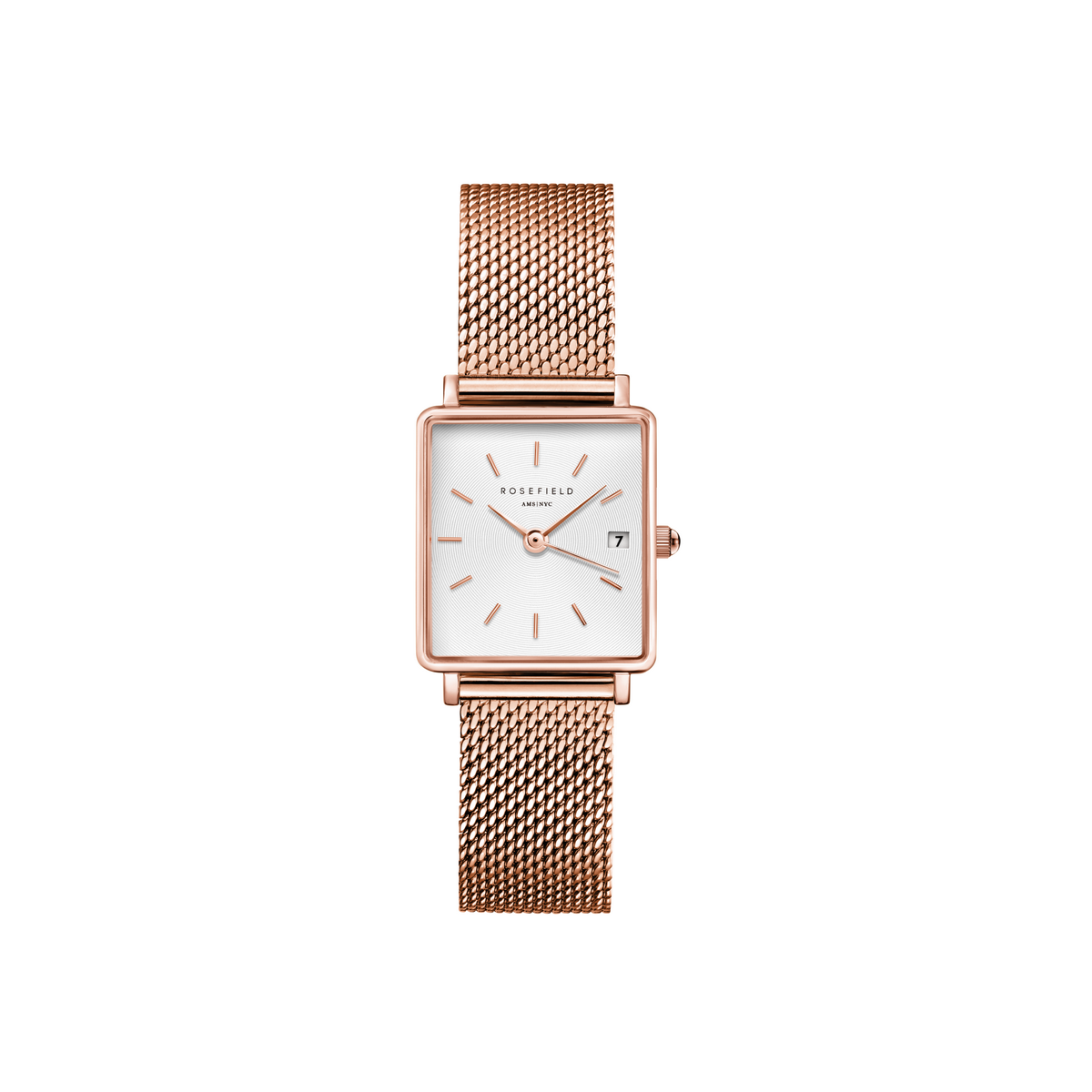 Montre Rosefield Femme "The Boxy XS" Quartz - Boîtier métal doré rose - QMWMRG-Q040