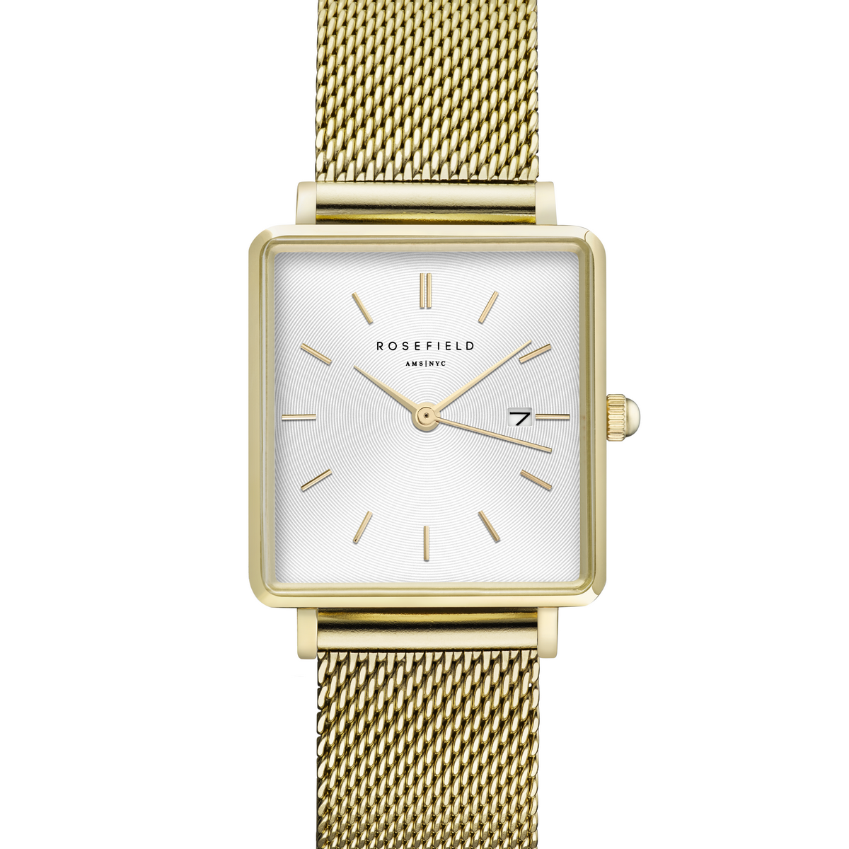 Montre Rosefield Femme "The Boxy" Quartz - Boîtier métal doré - QWSG-Q03