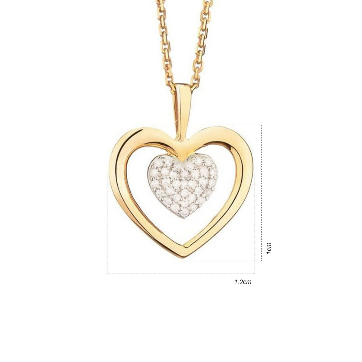 Pendentif "Cœur Tendresse" Or Jaune et Diamants