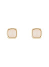 Boucles d'oreilles laiton doré montées d'un quartz rose "Lina"