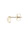 Boucles d'oreilles laiton doré montées d'un quartz rose "Lina"