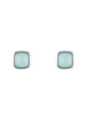 Boucles d'oreilles laiton argenté montées d'une amazonite verte "Lina"