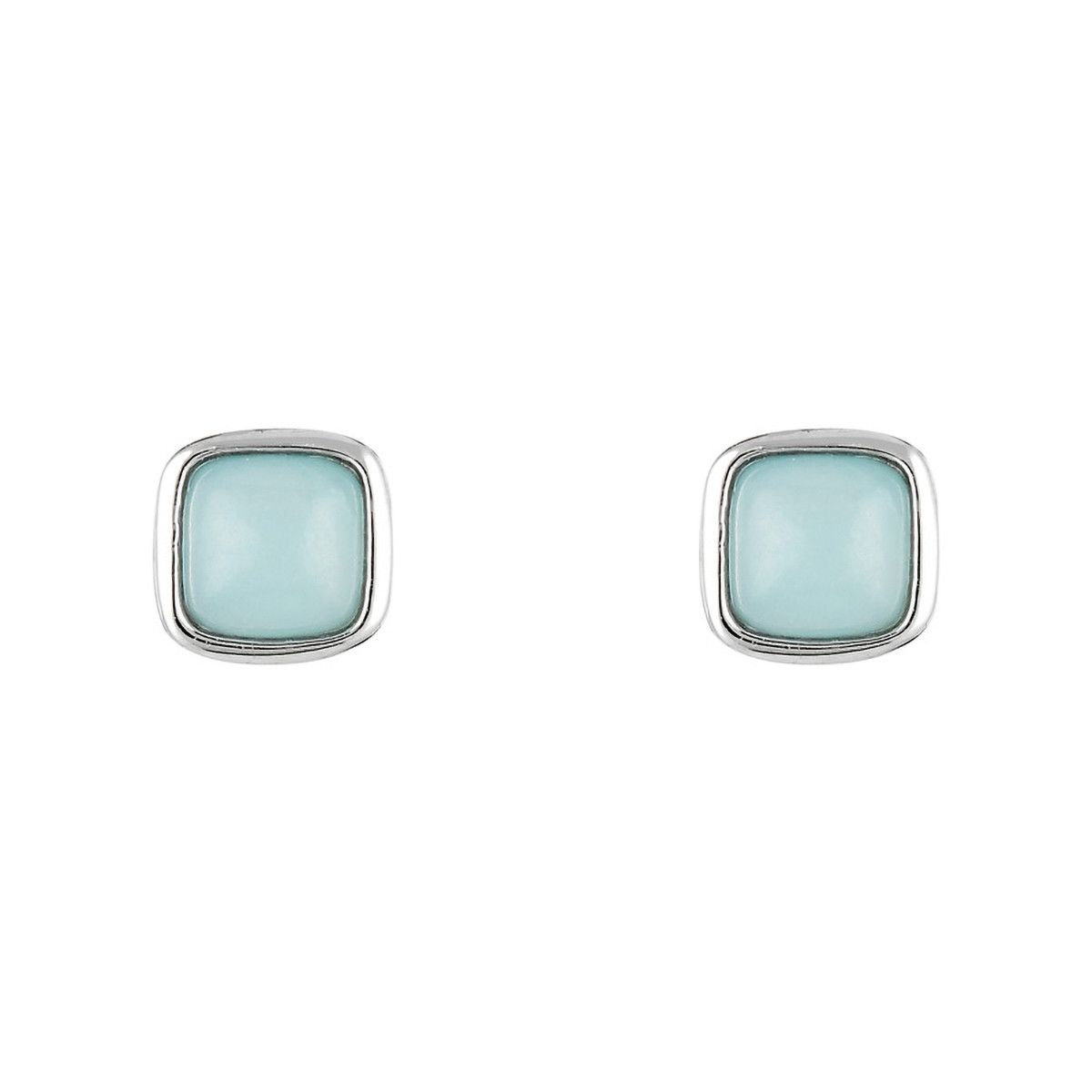 Boucles d'oreilles laiton argenté montées d'une amazonite verte "Lina" Boucles d'oreilles "Péridotis" Amazonite verte Laiton