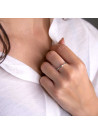 Bague "Solitaire Pure" Or blanc et Diamants