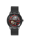 Montre Pierre Lannier cadran rouge maille milanais Lannier Impact Homme Noir - 332C439