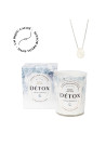 Detox - Bougie Frangance Citron et Collier Argenté Crystal De Roche