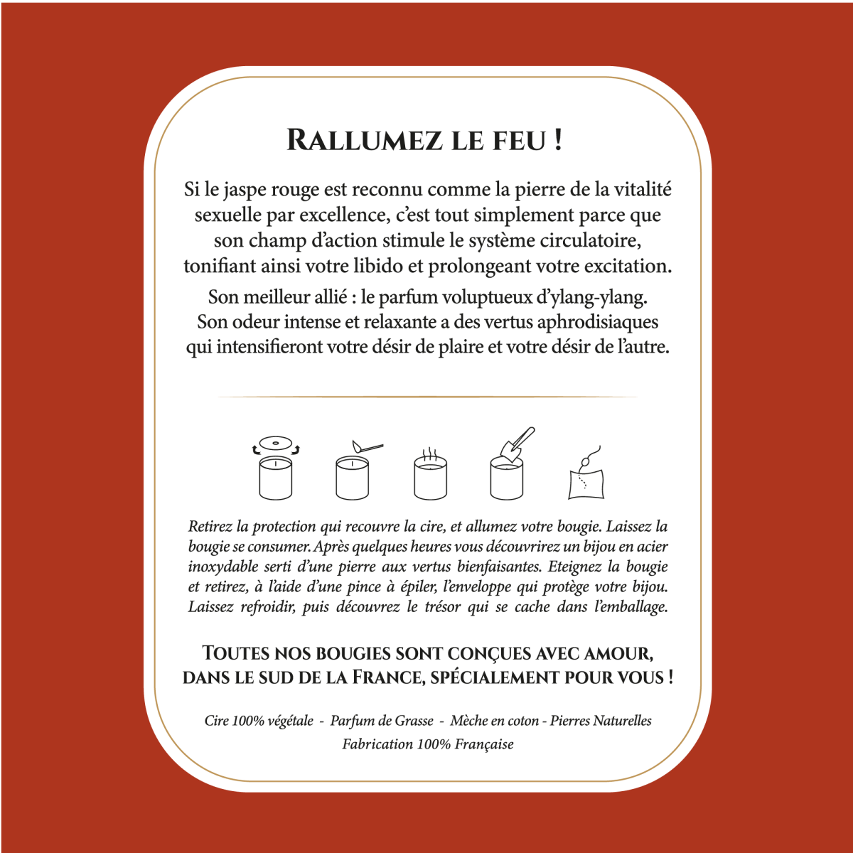 Désir - Bougie Frangance Ylan Ylang et Collier Argenté Jaspe Rouge Désir - Bougie Fragrance Ylan Ylang et Collier Argenté Jaspe Rouge