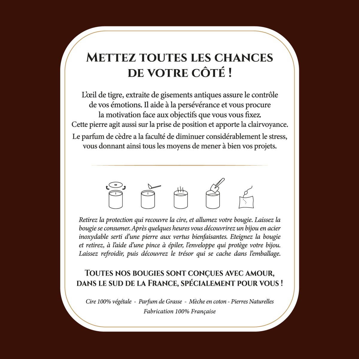 Réussite - Bougie Frangance Cedre et Collier Argenté Œil De Tigre Réussite - Bougie Fragrance Cedre et Collier Argenté Œil De Tigre