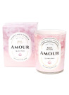 Amour - Bougie Fragrance Rose et Bracelet Doré Quartz Rose