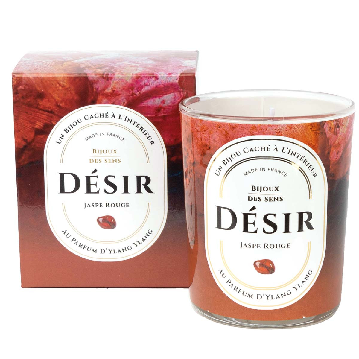 Désir - Bougie Fragrance Ylan Ylang et Collier Argenté Jaspe Rouge Désir - Bougie Fragrance Ylan Ylang et Collier Argenté Jaspe Rouge