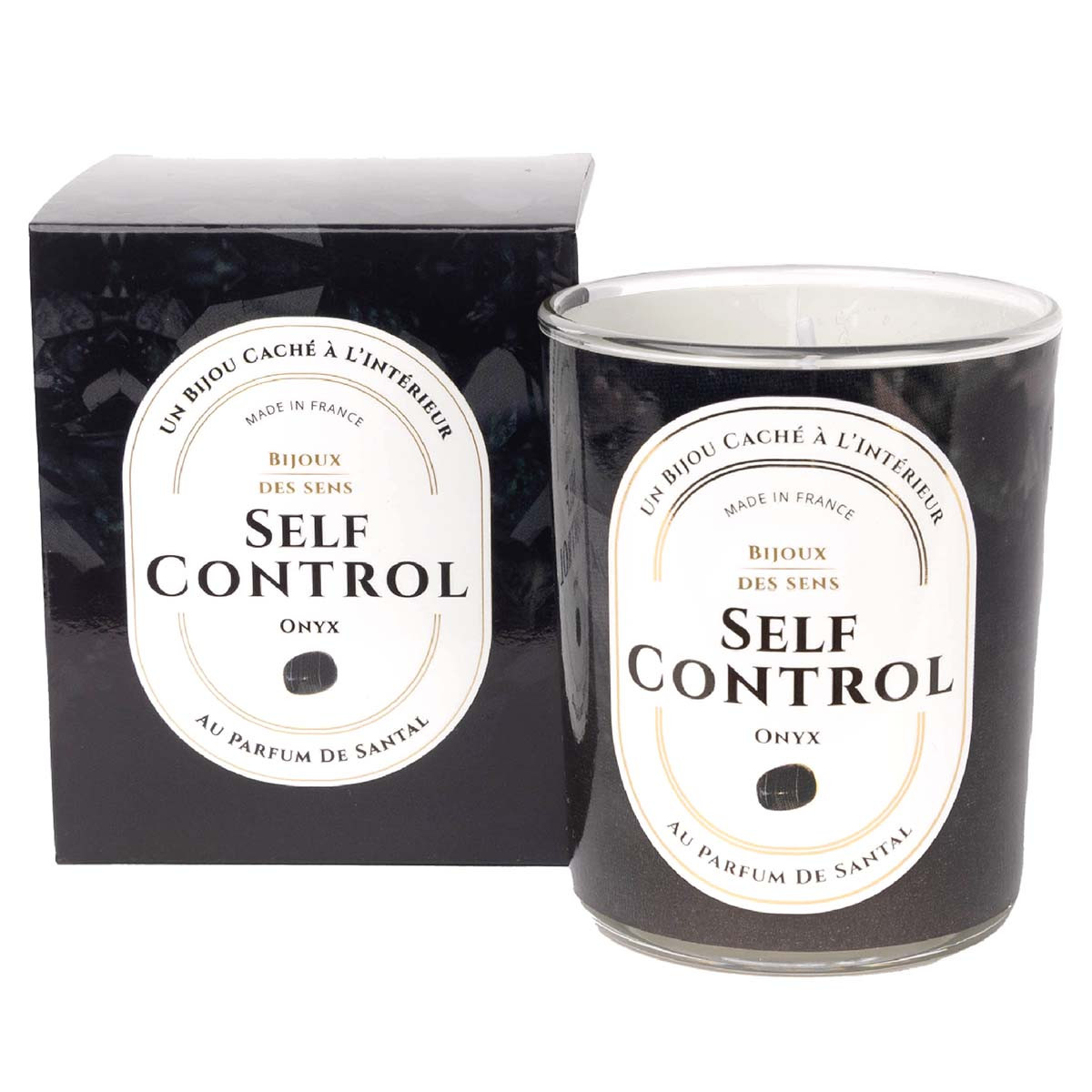 Self Control - Bougie Fragrance Bois De Santal et Collier Doré Onyx Self Control - Bougie Fragrance Bois De Santal et Collier Doré Onyx