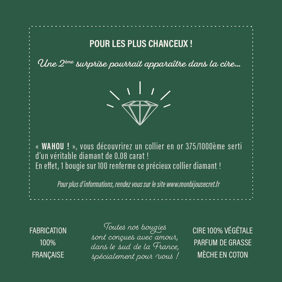 Bougie Bijou Collier argenté- Parfum Coco - 40h Bougie Bijou COCO2 collier argenté