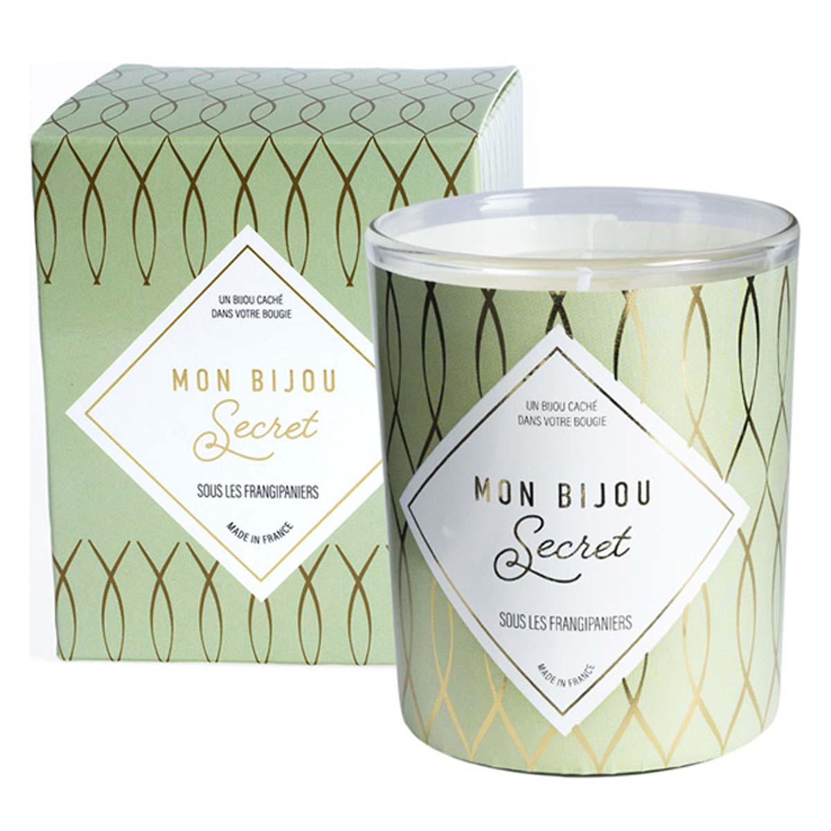 Bougie Bijou Collier argenté - Parfum Sous les frangipaniers - 40h Bougie Bijou Collier argenté - Parfum Sous les frangipaniers - 40h