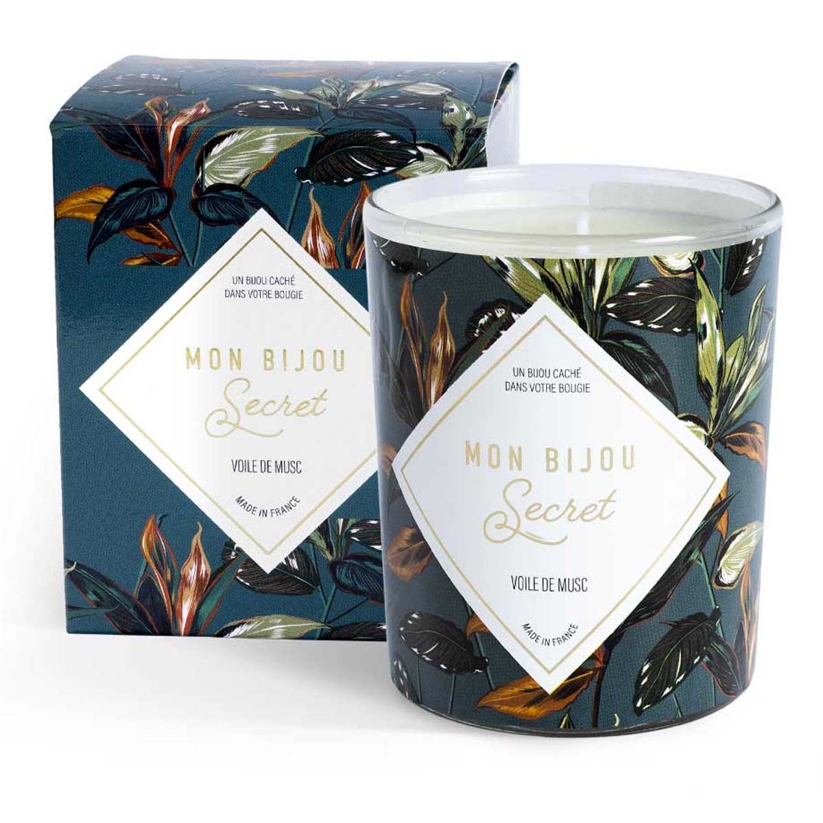 Bougie Bijou Bague Ajustable dorée - Parfum Voile de musc - 40h Bougie Bijou Bague Ajustable dorée - Parfum Voile de musc - 40h