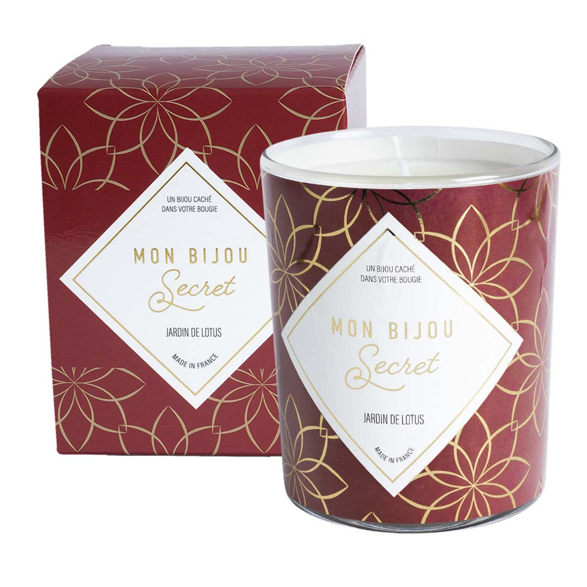 Bougie Bijou Collier argenté - Parfum Jardin de lotus - 40h Bougie Bijou Collier argenté - Parfum Jardin de lotus - 40h