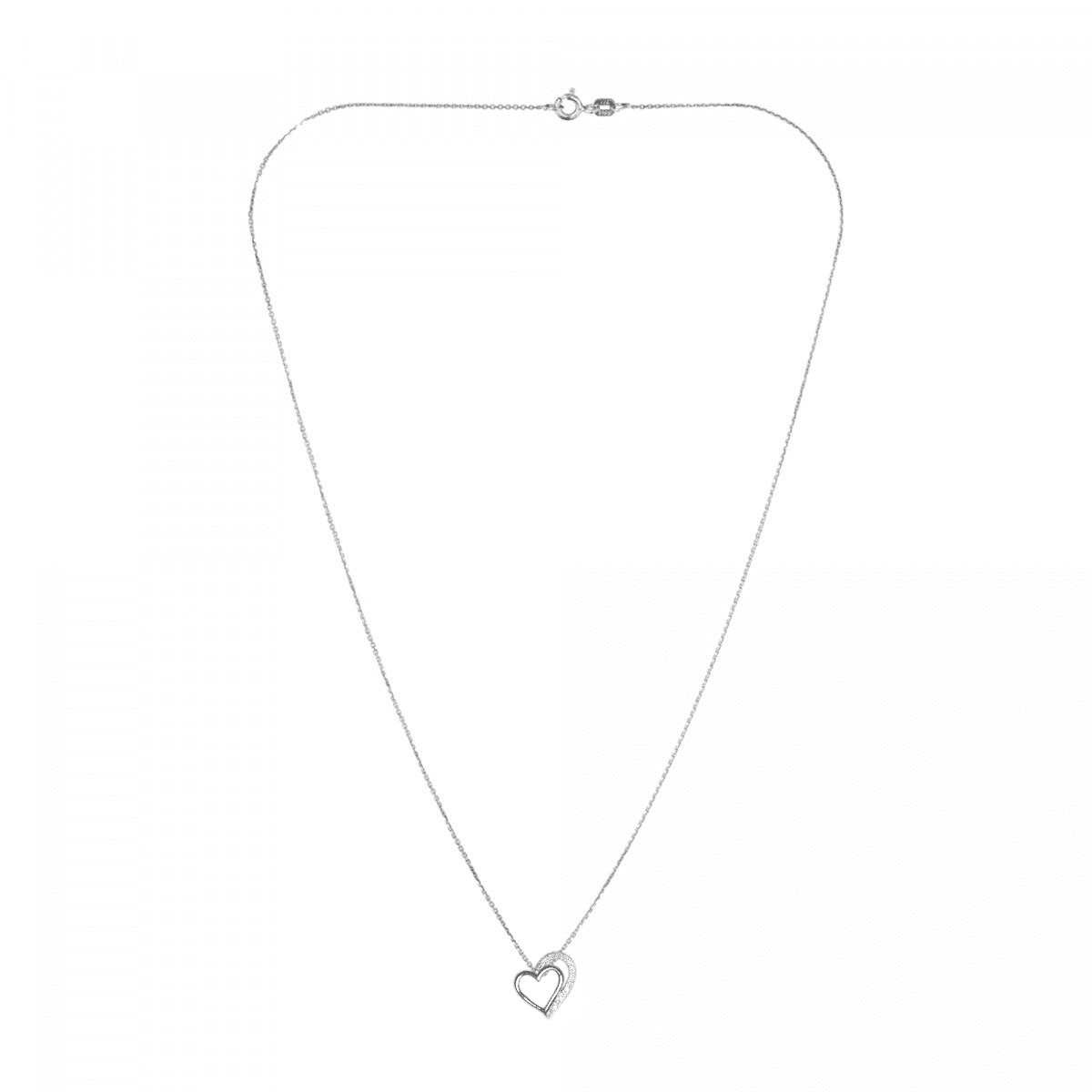 Pendentif Cœur Or Blanc et Diamant Pendentif "Divine Majestueuse" Or blanc et Diamant