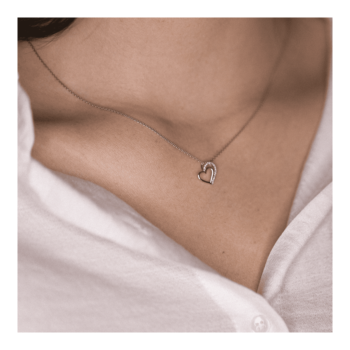 Pendentif Cœur Or Blanc et Diamant Pendentif "Divine Majestueuse" Or blanc et Diamant