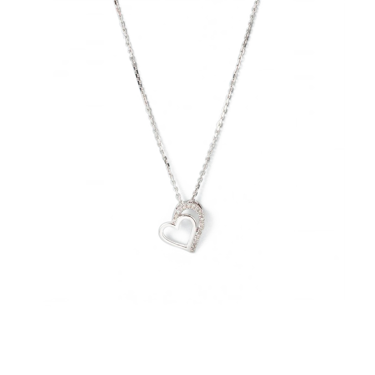 Pendentif Cœur Or Blanc et Diamant Pendentif "Divine Majestueuse" Or blanc et Diamant