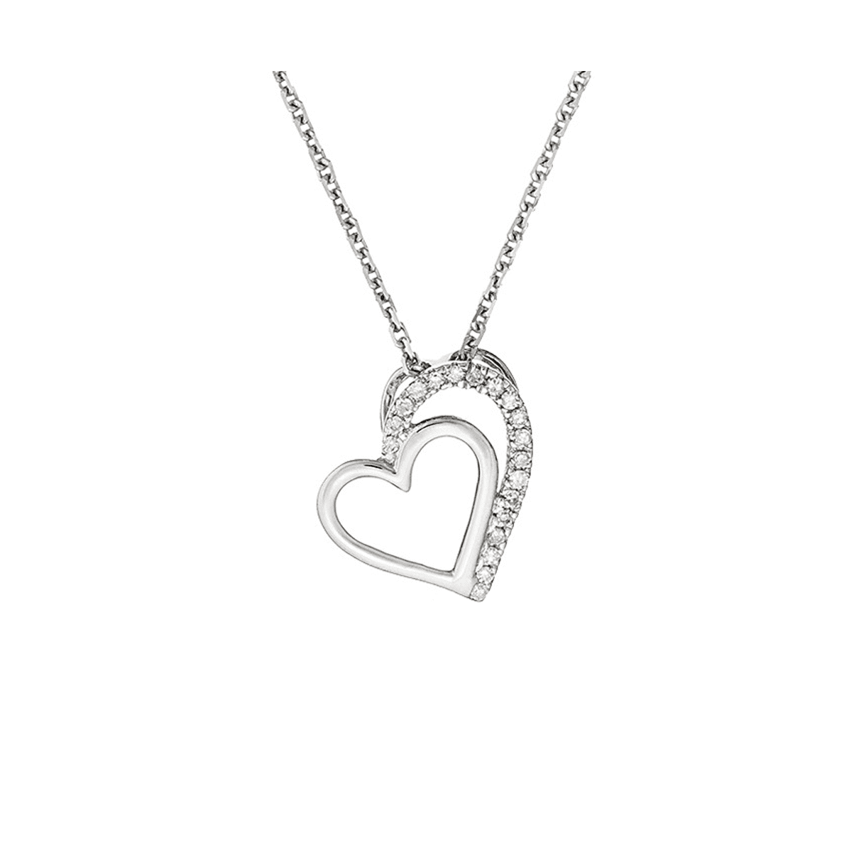 Pendentif Cœur Or Blanc et Diamant Pendentif "Divine Majestueuse" Or blanc et Diamant