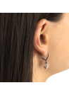 Boucles d'oreilles Or Blanc Diamant et Améthyste