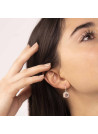 Boucles d'oreilles Or Blanc Diamant et Améthyste