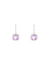 Boucles d'oreilles Or Blanc Diamant et Améthyste