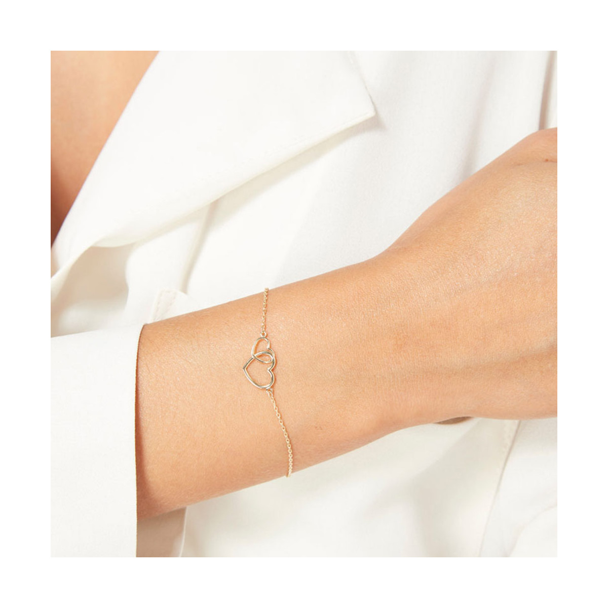 Bracelet "Duo d'amour" Or jaune 375/1000 Bracelet Coeurs Or jaune