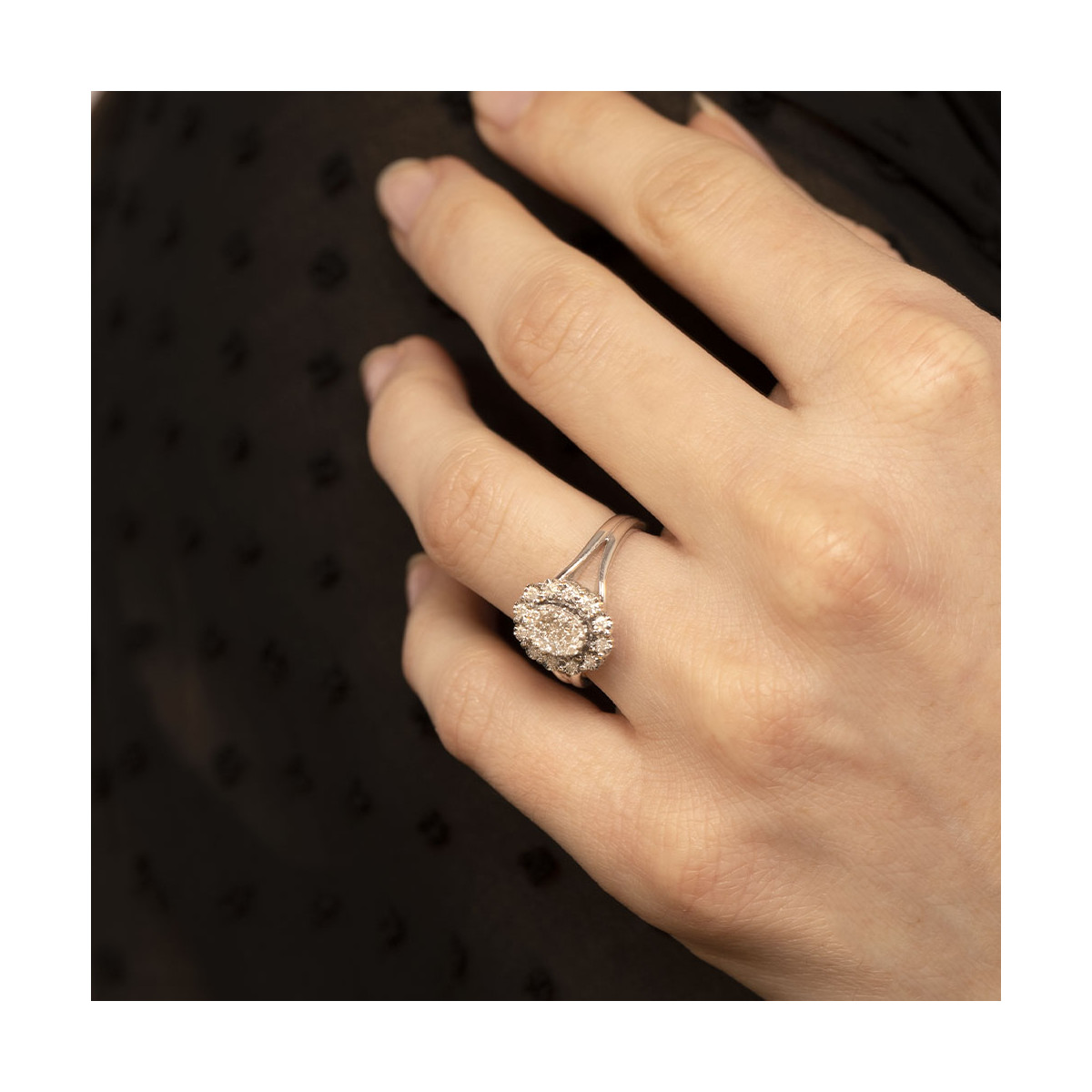 Bague "Mon seul Amour" Or blanc et Diamants Bague " Fabienne" Or blanc et Diamant