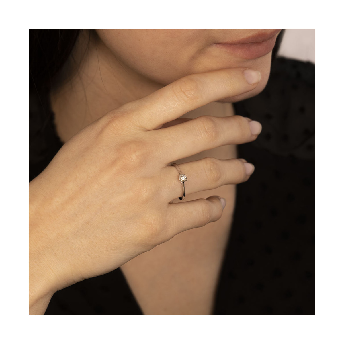 Bague "Amoureuse" Or blanc et Diamants Bague "Attachement Sublime" Or blanc et Diamant