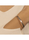 "JE T'AIME, UN PEU, BEAUCOUP, A LA FOLIE" bracelet jonc argenté à message