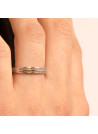 Bague Alliance "2 Rangs d'Amour" Or blanc et Diamants