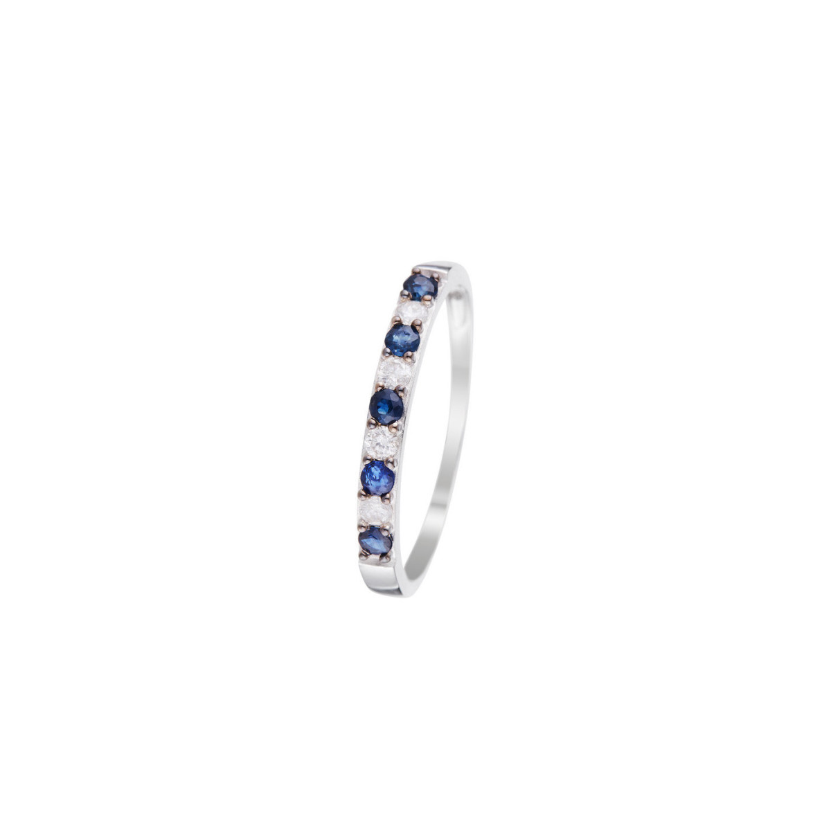 Bague " Franceline" Or blanc et Saphir