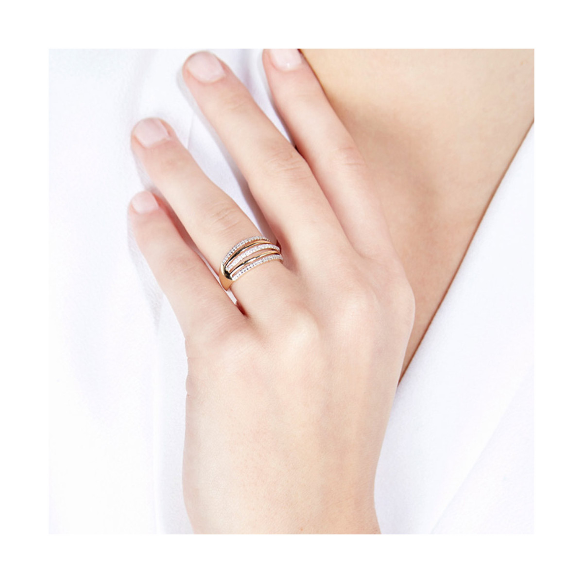 Bague "Déclaration" Or jaune et Diamants Bague "Déclaration" Or jaune et Diamants