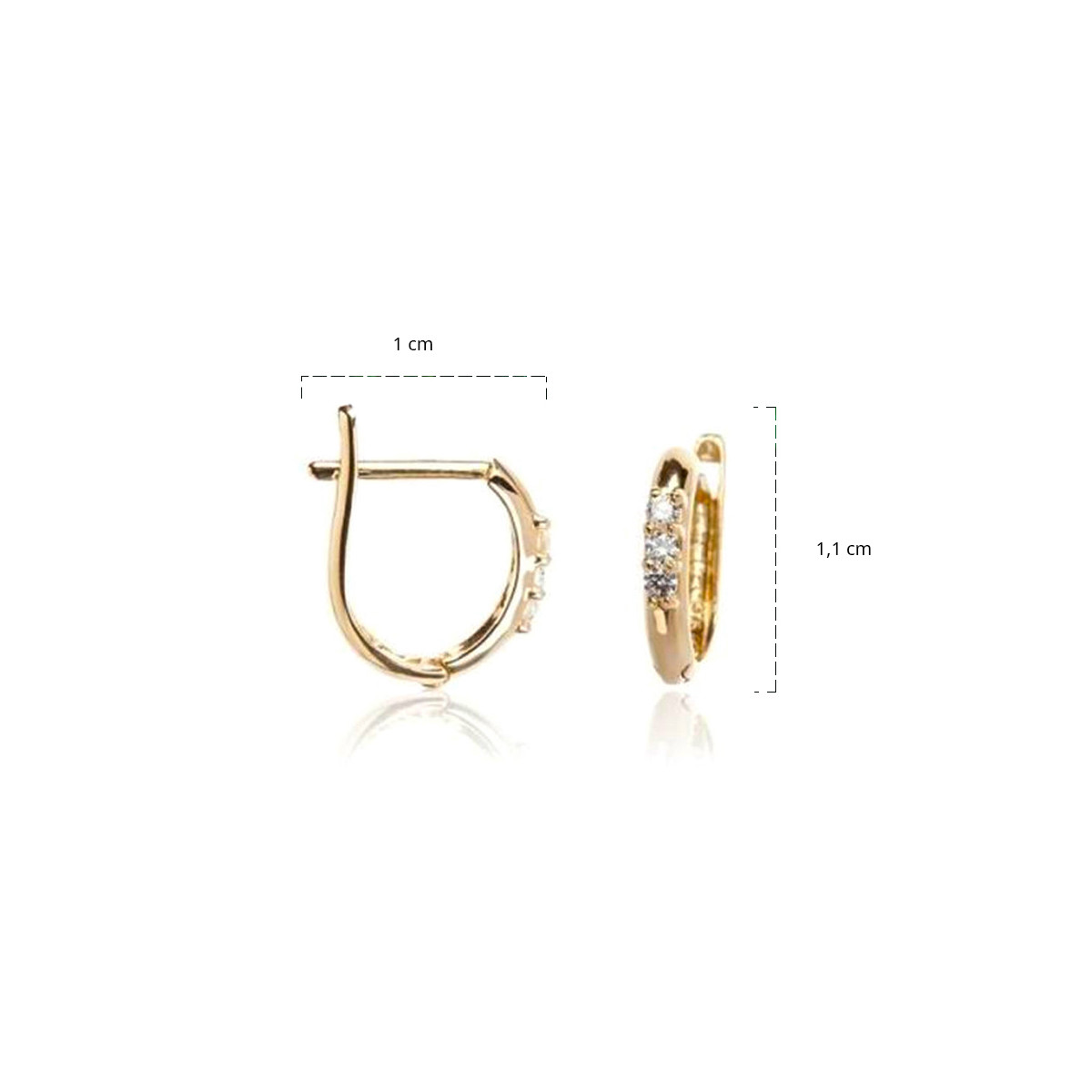 Boucles d'oreilles Or jauneet zirconium Boucles d'oreilles Or jaune et zirconium