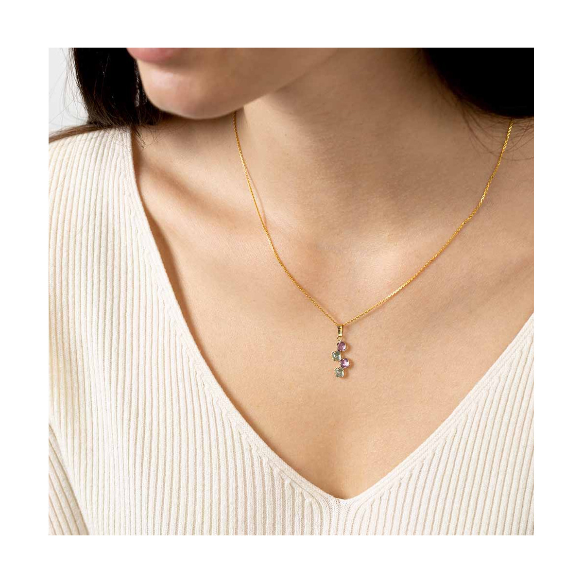 Pendentif Or jaune 375/1000 et pierres Pendentif "Palpitant" Or jaune