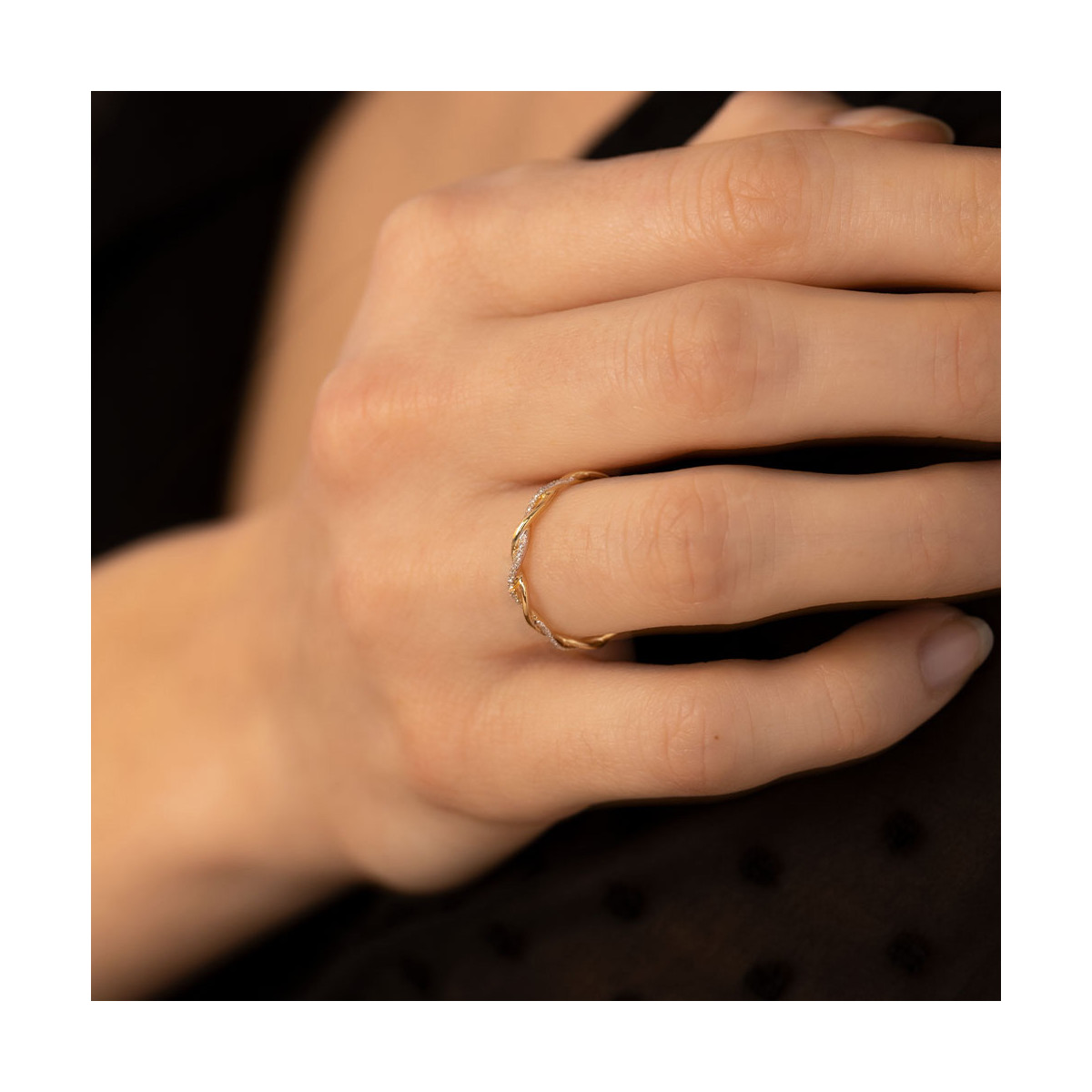 Bague "Essentielle" Or jaune et Diamant