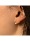 Boucles d'oreilles or jaune et Perles de culture blanches "Goutte Perlée"