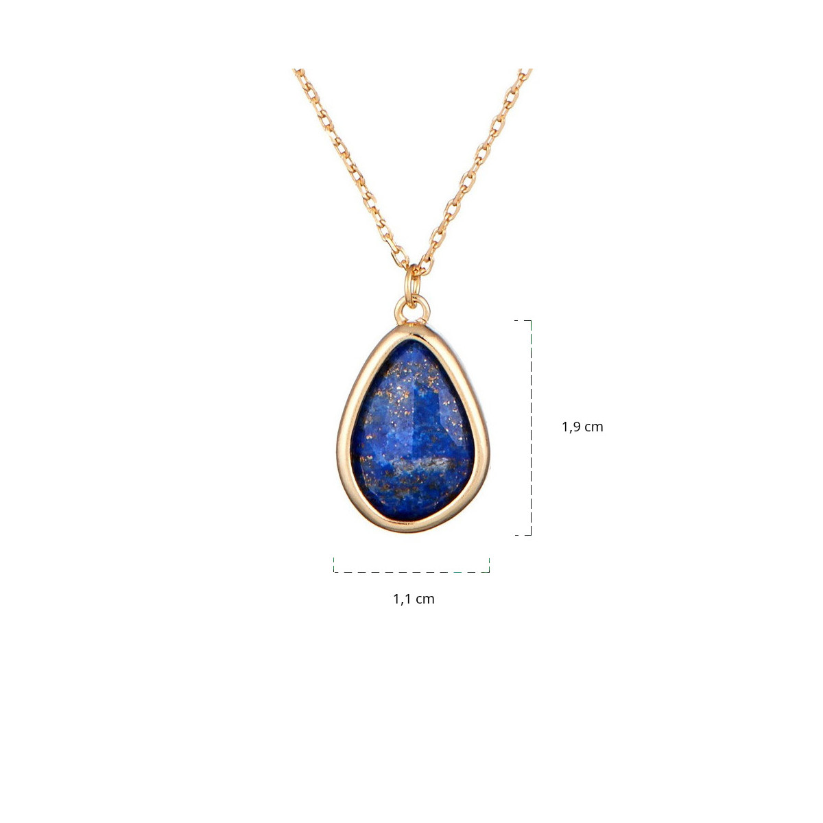 Collier laiton doré monté d'une Lapis bleue " Louane " Collier "Pérénelle" Lapis Lazuli bleu Laiton doré