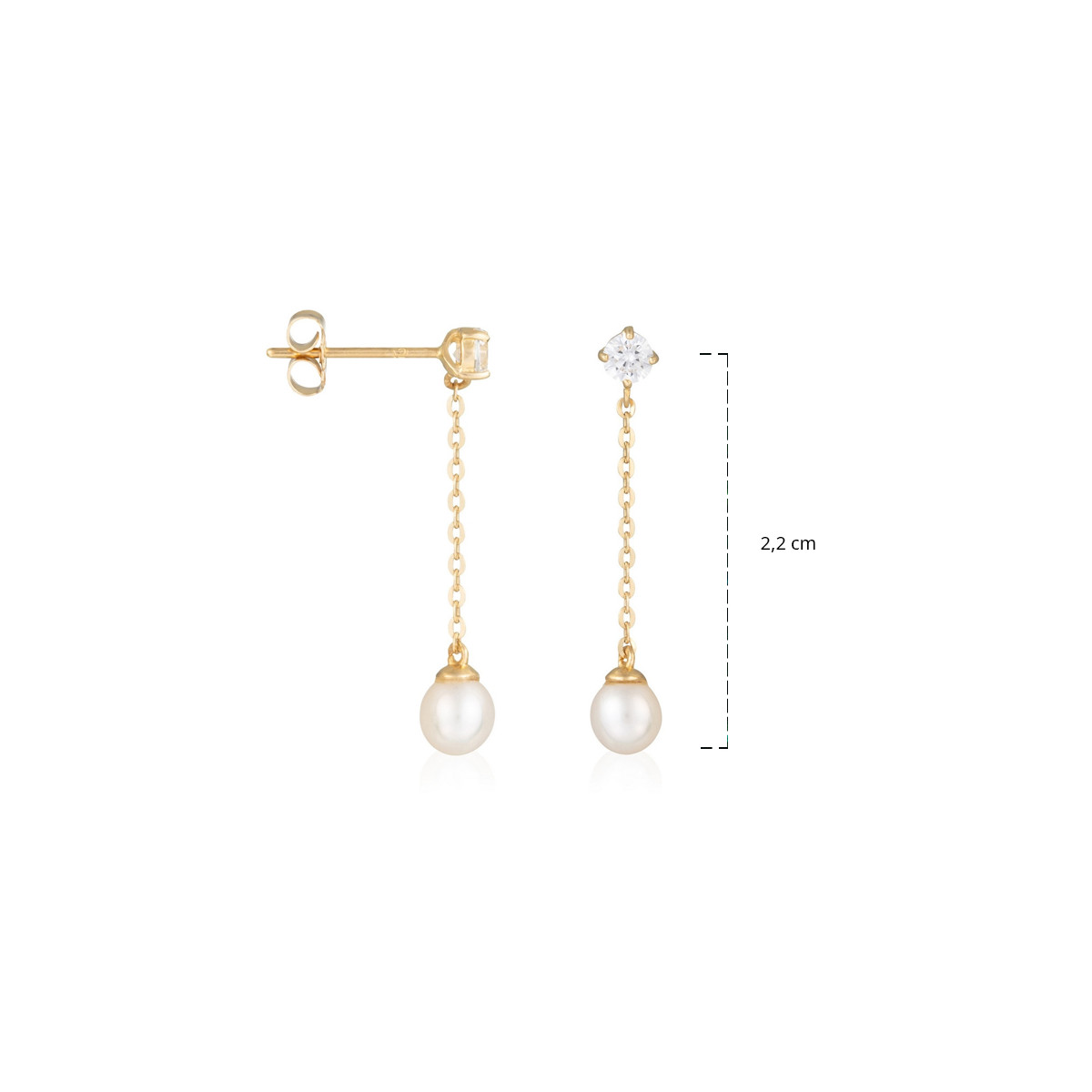 Boucles d'oreilles Or jauneet perles Boucles d'oreilles "Sombre" Or jaune