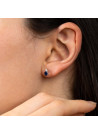 Boucles d'oreilles Or Blanc Diamant et Saphir