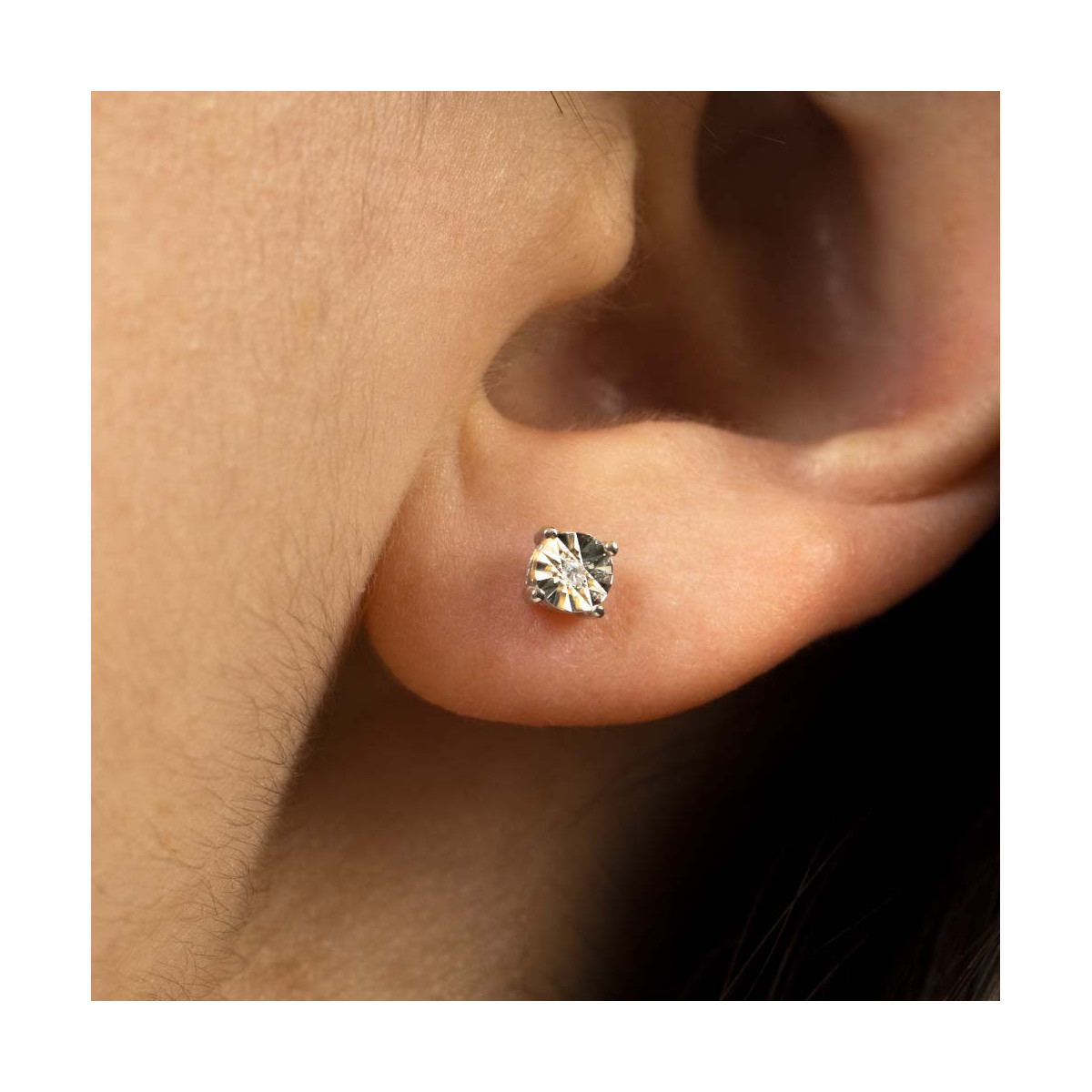 Boucles d'oreilles "Paris Brillant" Or blanc et Diamant