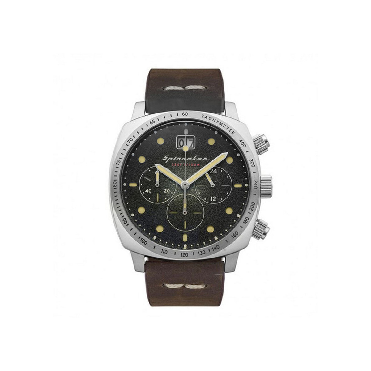 Montre Homme Spinnaker HULL en cuir marron Montre Homme Spinnaker HULL en cuir marron