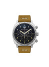 Montre Homme Spinnaker HULL Chronographe Cadran noir Bracelet cuir marron