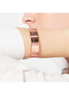 "LA VIE SANS LES AMIS, CE SERAIT COMME UNE TARTINE SANS CHOCOLAT" bracelet jonc rosé à message