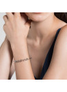 "MAMAN" Bracelet jonc en fil lettering argenté à message
