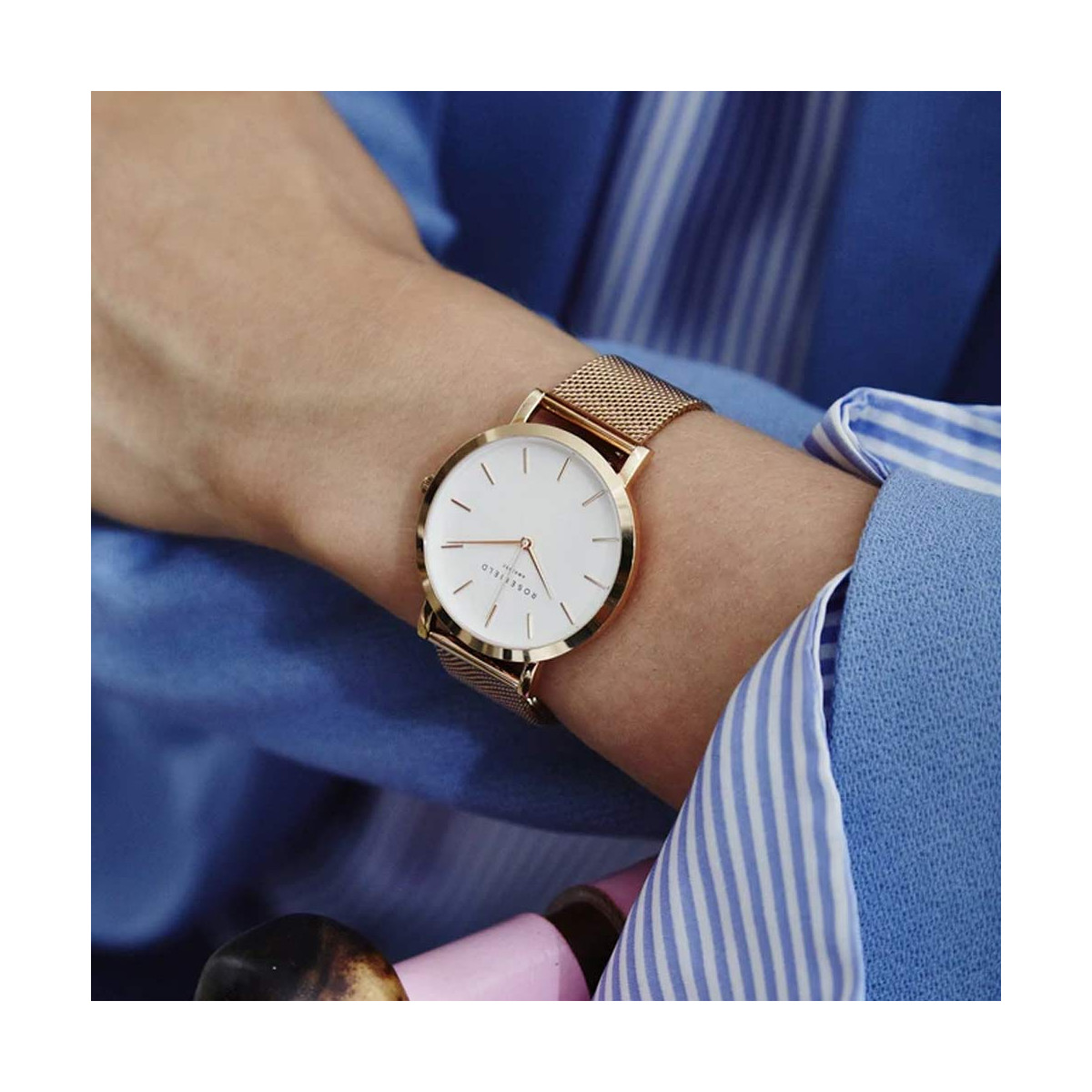 Montre Rosefield Femme "The Mercer" Quartz - Boîtier métal doré rose Montre Rosefield Femme "The Mercer" Quartz - Boîtier métal doré rose - MWR-M42