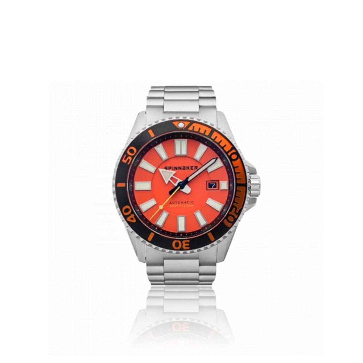 Montre Homme Spinnaker AMALFI en acier argenté et cadran orange